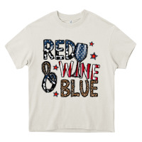 Cream red wine blue Heavy Core Tee - CowhideDigitalArt