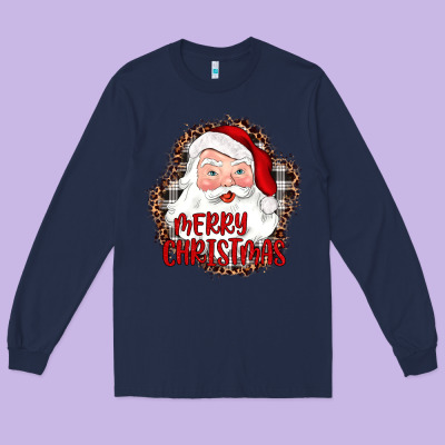 Merry Christmas Santa Long Sleeve Tee Designed By Jahusdesignshop