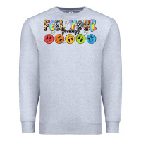Heather Grey feel your feelings Premium Sweatshirt - NancyCooperArtShop