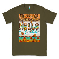 Army Green Hello fall Classic Tee - Artiststas