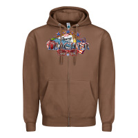 Chestnut american teacher Zipper Hoodie - NancyCooperArtShop