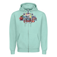 Seafoam american teacher Zipper Hoodie - NancyCooperArtShop