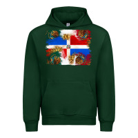 Forest Green Mexican and Puerto Rico Flag Urban Hoodie - texasbilliewilder