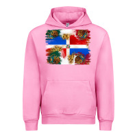 Fuchsia Pink Mexican and Puerto Rico Flag Urban Hoodie - texasbilliewilder