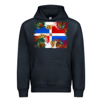 Navy Mexican and Puerto Rico Flag Urban Hoodie - texasbilliewilder