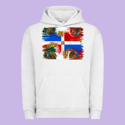 Mexican And Puerto Rico Flag Urban Hoodie Designed By Texasbilliewilder