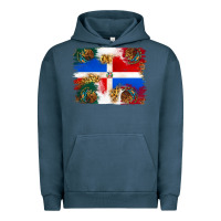 Pigment Midnight Navy Mexican and Puerto Rico Flag Urban Hoodie - texasbilliewilder