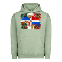 Pigment Oil Green Mexican and Puerto Rico Flag Urban Hoodie - texasbilliewilder