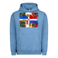 Pigment Pebble Blue Mexican and Puerto Rico Flag Urban Hoodie - texasbilliewilder