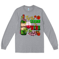 Heather Grey tis the season to wine Long Sleeve Tee - AdoDesignShop