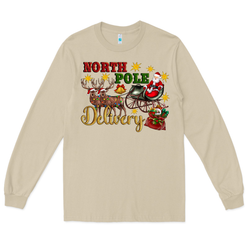 North Pole Delivery Santa Sleigh Long Sleeve Tee by Artiststas | Teevron