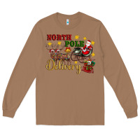 Toasted Coconut North Pole Delivery Santa Sleigh Long Sleeve Tee - Artiststas