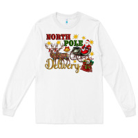 White North Pole Delivery Santa Sleigh Long Sleeve Tee - Artiststas