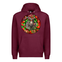Burgundy christmas navajo churro sheep Premium Hoodie - LillyAllenDesigns