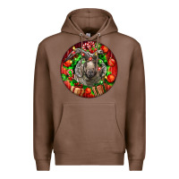 Chestnut christmas navajo churro sheep Premium Hoodie - LillyAllenDesigns