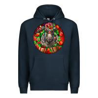 Navy christmas navajo churro sheep Premium Hoodie - LillyAllenDesigns