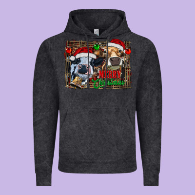 Merry Christmas Heifers Vintage Hoodie Designed By Ranaportraitstore