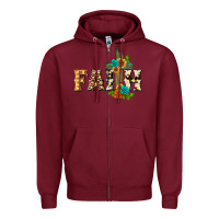 Burgundy faith with cross Zipper Hoodie - BarkalooDesign