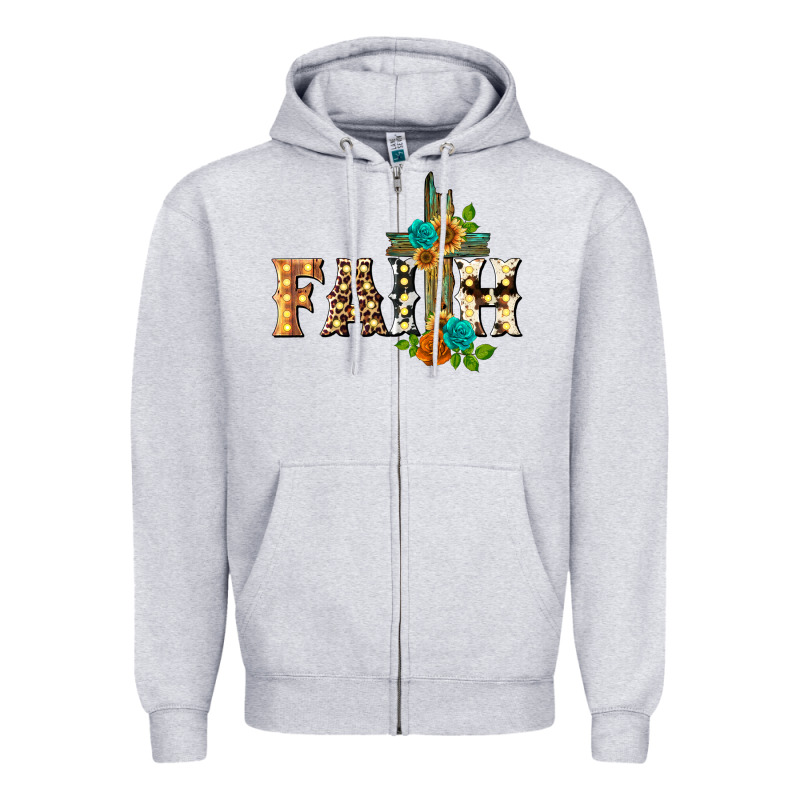Faith With Cross Zipper Hoodie by BarkalooDesign | Teevron