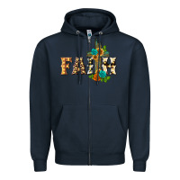 Navy faith with cross Zipper Hoodie - BarkalooDesign