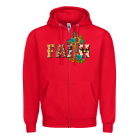 Red faith with cross Zipper Hoodie - BarkalooDesign
