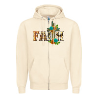 Sandshell faith with cross Zipper Hoodie - BarkalooDesign