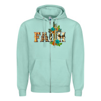Seafoam faith with cross Zipper Hoodie - BarkalooDesign