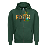 Sports Green faith with cross Zipper Hoodie - BarkalooDesign