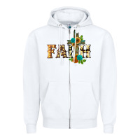 White faith with cross Zipper Hoodie - BarkalooDesign