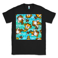 Black honey bee gnomes seamless pattern Classic Tee - BundleAndBundleShop