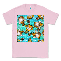 Bubblegum Pink honey bee gnomes seamless pattern Classic Tee - BundleAndBundleShop