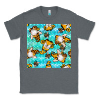 Charcoal Heather honey bee gnomes seamless pattern Classic Tee - BundleAndBundleShop