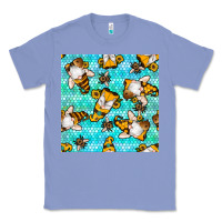 Colony Blue honey bee gnomes seamless pattern Classic Tee - BundleAndBundleShop