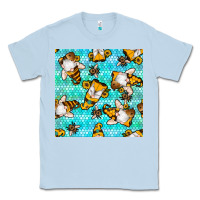Dusty Blue honey bee gnomes seamless pattern Classic Tee - BundleAndBundleShop