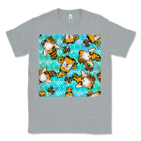Heather Grey honey bee gnomes seamless pattern Classic Tee - BundleAndBundleShop