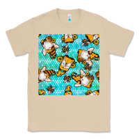 Mushroom honey bee gnomes seamless pattern Classic Tee - BundleAndBundleShop