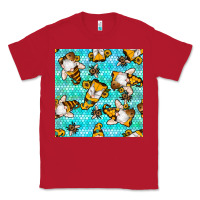 Red honey bee gnomes seamless pattern Classic Tee - BundleAndBundleShop