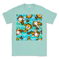 Seafoam honey bee gnomes seamless pattern Classic Tee - BundleAndBundleShop