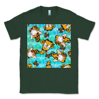 Sports Green honey bee gnomes seamless pattern Classic Tee - BundleAndBundleShop
