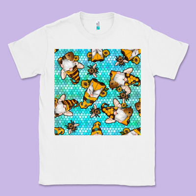 Honey Bee Gnomes Seamless Pattern Classic Tee Designed By Bundleandbundleshop
