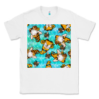 White honey bee gnomes seamless pattern Classic Tee - BundleAndBundleShop