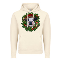 Vintage Artic heifer cow with Christmas wreath Vintage Hoodie - RanaPortraitStore