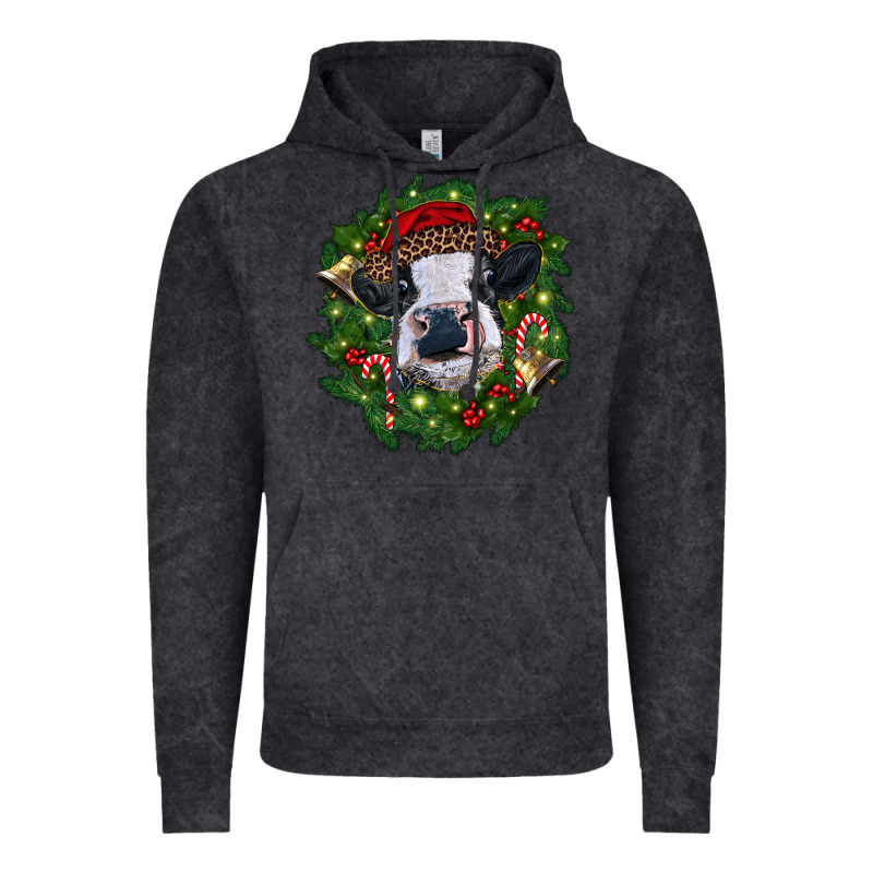 Heifer Cow With Christmas Wreath Vintage Hoodie by RanaPortraitStore | Teevron
