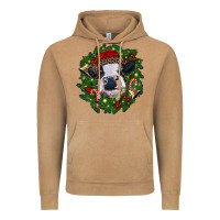Vintage Camel heifer cow with Christmas wreath Vintage Hoodie - RanaPortraitStore