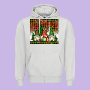 Christmas Gnomes Zipper Hoodie Designed By Jasminsmagicworld