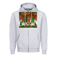 Heather Grey Christmas gnomes Zipper Hoodie - Jasminsmagicworld