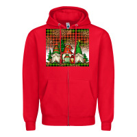 Red Christmas gnomes Zipper Hoodie - Jasminsmagicworld