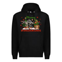 Black merry spinosaurusmas Premium Hoodie - LillyAllenDesigns
