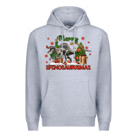 Heather Grey merry spinosaurusmas Premium Hoodie - LillyAllenDesigns