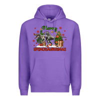 Purple merry spinosaurusmas Premium Hoodie - LillyAllenDesigns